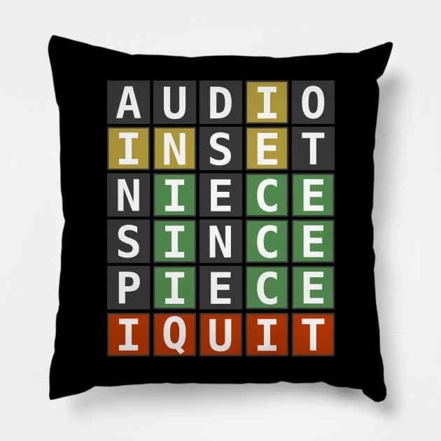 I Quit Wordle Pillow by ClothesContact