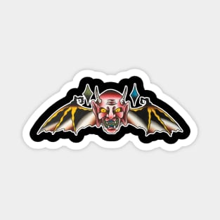 Flying Devil Head Tattoo Design Magnet