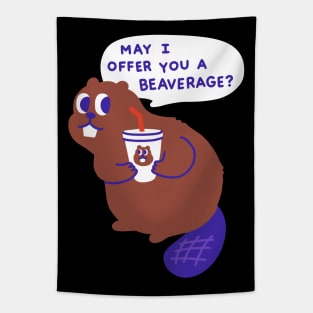 Beaver offers a beverage Tapestry