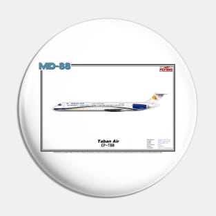 McDonnell Douglas MD-88 - Taban Air (Art Print) Pin