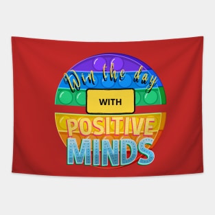 Colorful Win the day with positive minds Tapestry