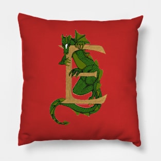 Green Dragon Letter E 2023 Pillow