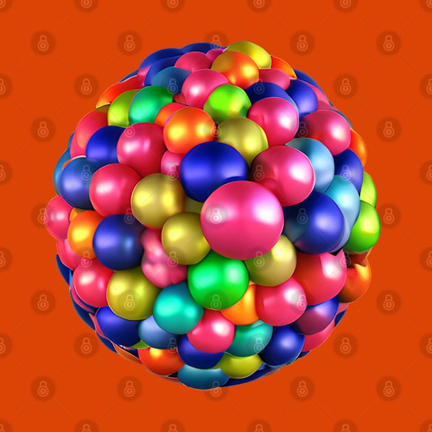 Gumballs anyone? Abstract art ball, colorful and fun. Bright and colorful will brighten up your day. Looks awesome on items. by 1FunLife