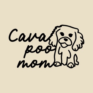 Cavapoo Mom Line Art T-Shirt