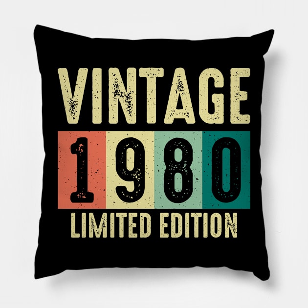 40th birthday gifts for men and women 1980 gift 40 years old Pillow by CheesyB