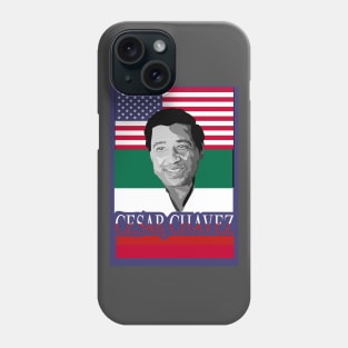 Cesar Chavez Mexican & American Flags Phone Case