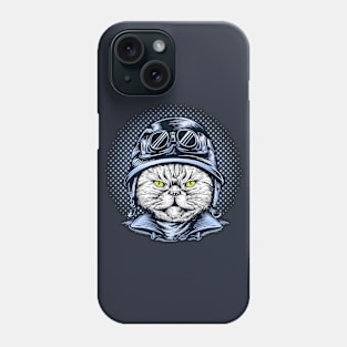 Biker cat Phone Case