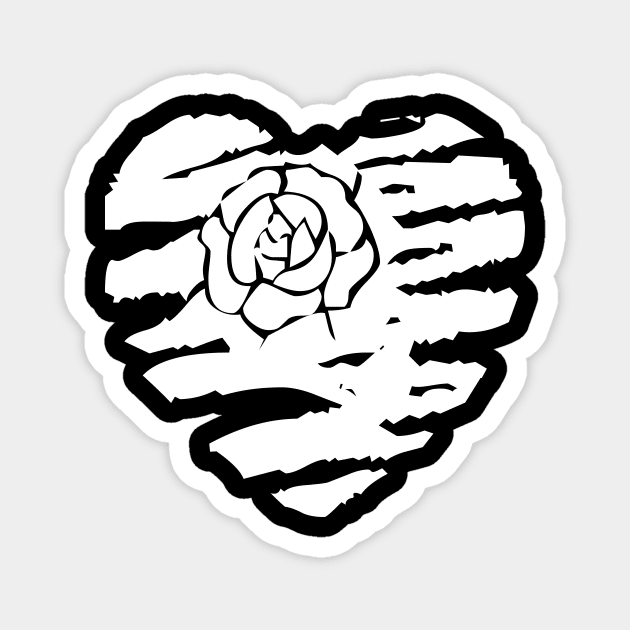 heart with rose Magnet by lkn