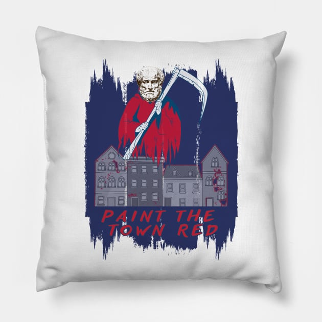 paint the town red Pillow by yzbn_king