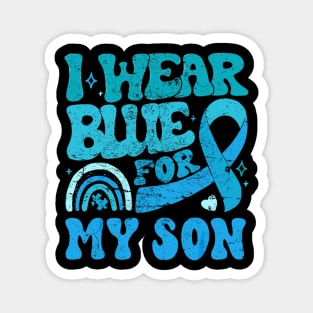I Wear Blue for My Son Autism Awareness Ribbon Magnet