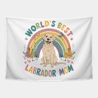 World's Best Labrador Mom Colorful Rainbow Floral Tapestry