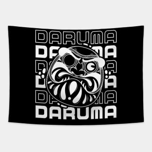 Daruma doll illustration and daruma typography Tapestry