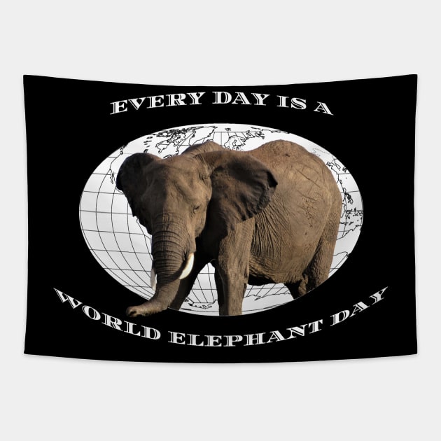 Every Day Is A Word Elephant Day Tapestry by T-SHIRTS UND MEHR