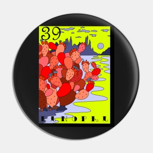 Retro Neon El Nopal Loteria Card Pin