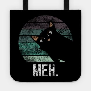 Cute and funny vintage meh black cat Tote