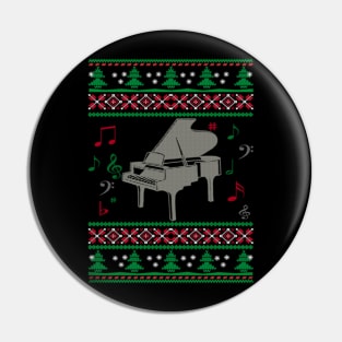 Piano Ugly Christmas Sweater Gifts For Music Lover Pin