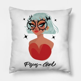 Pisces Girl Zodiac Sign Astrology Pillow