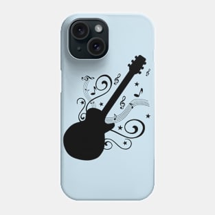 Guitar and music silhouette Phone Case