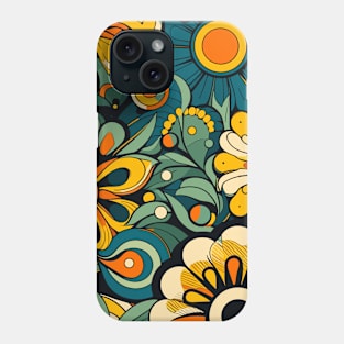 Colorful Retro Flowers Pattern Phone Case