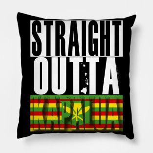 Straight Outta Kapalua Maui Hawai'i Kanaka Maoli Flag by Hawaii Nei All Day Pillow