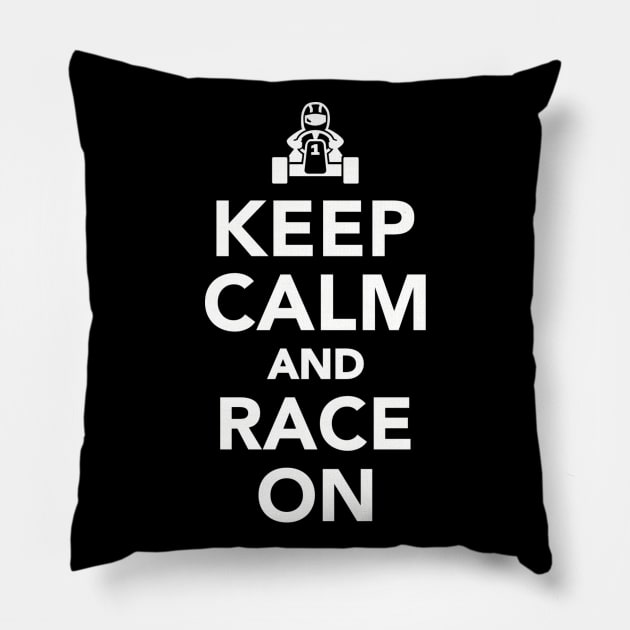 Keep calm and race on Pillow by Designzz