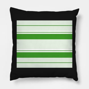 Strips - green and white. Pillow