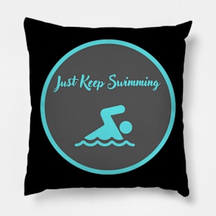 Vintage Just Keep Swimming Pillow