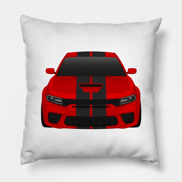 Charger Widebody torred + carbon stripes Pillow by VENZ0LIC