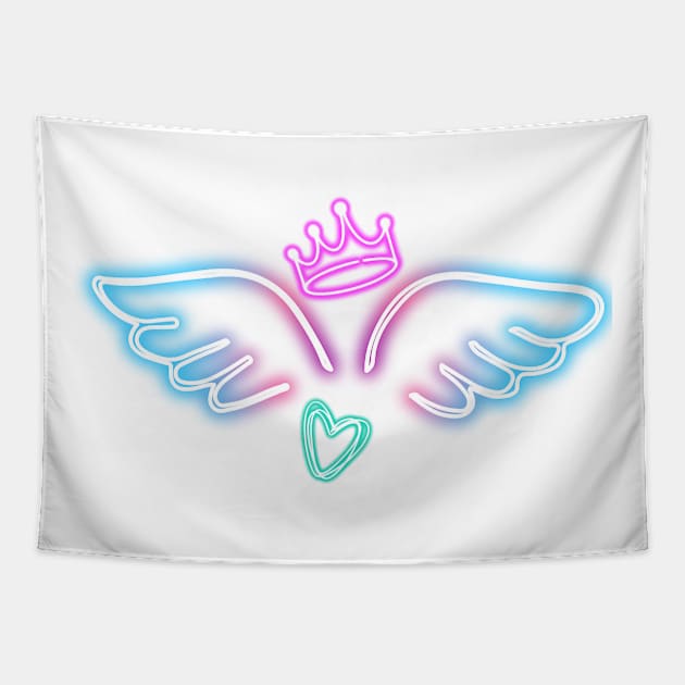 Neon Angel wings Tapestry by Once Upon a Find Couture 