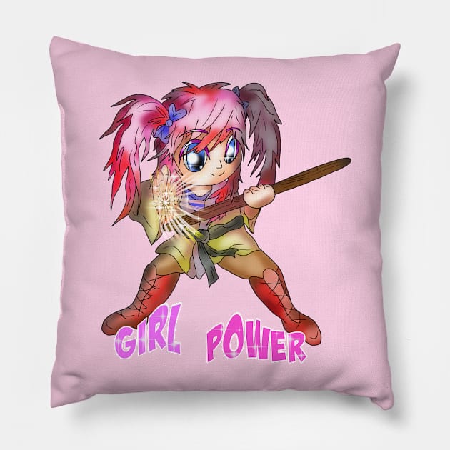 girl power elf fighter Pillow by cuisinecat