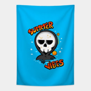 Summer Vibes, Sweating Skull Tapestry