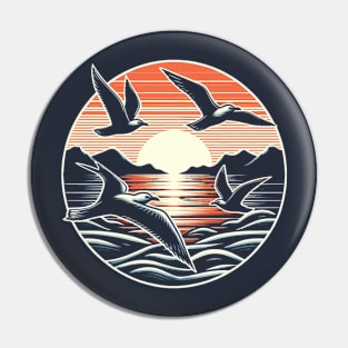 Seagulls over the sea Pin