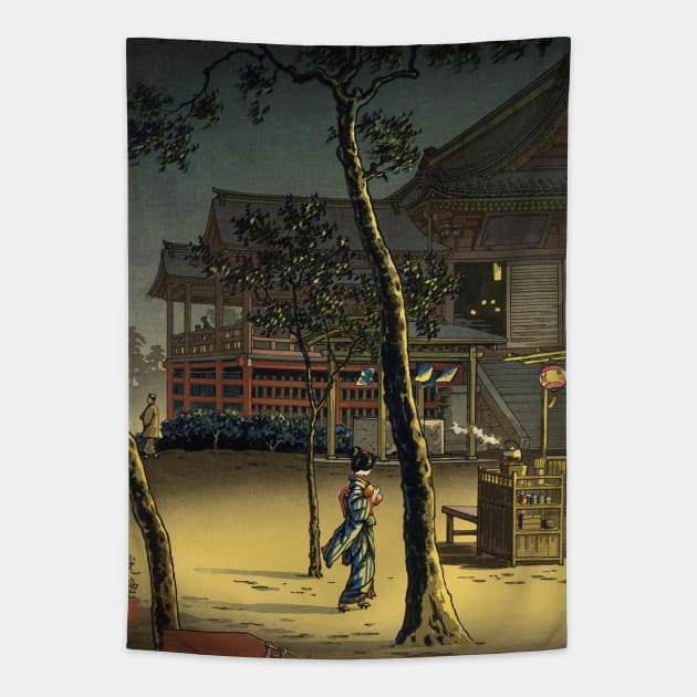 Kiyomizudo In Ueno by Tsuchiya Koitsu Tapestry by Takeda_Art