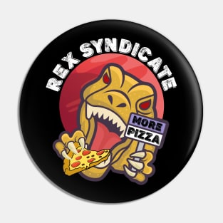 Funny Space Dinosaur Rex Syndicate Pizza Pin