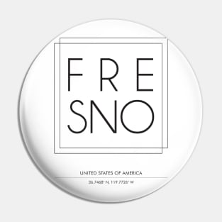 Fresno Cty Typography Pin