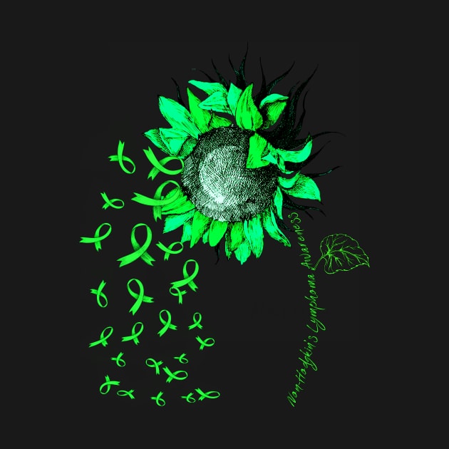 NON-HODGKIN'S LYMPHOMA AWARENESS Sunflower Green Ribbon by vamstudio