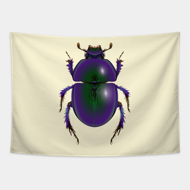 Egyptian Scarab Beetle Tapestry by Ricogfx