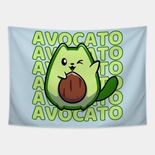 Avocato Funny Kawaii Cute Avocado Cat Mom Tapestry