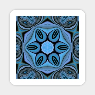 vivid shades of turquoise blue floral fantasy in square format Magnet