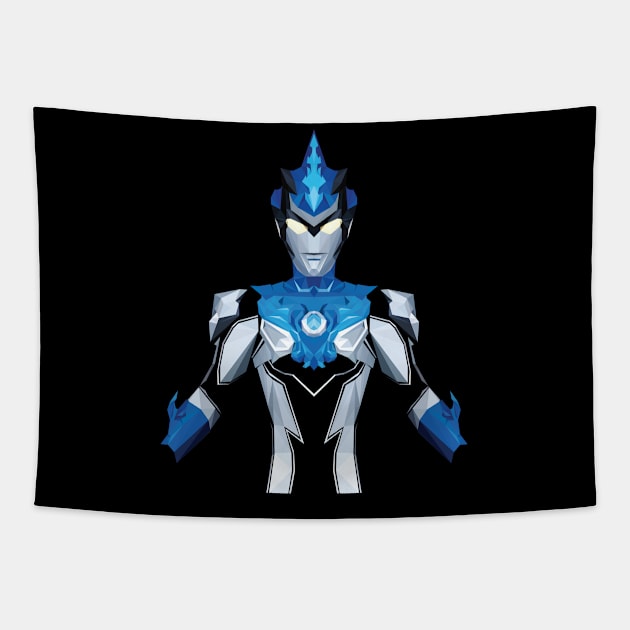 Ultraman Blu (Low Poly Style) Tapestry by The Toku Verse