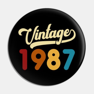 1987 Vintage Gift 33rd Birthday Retro Style Pin