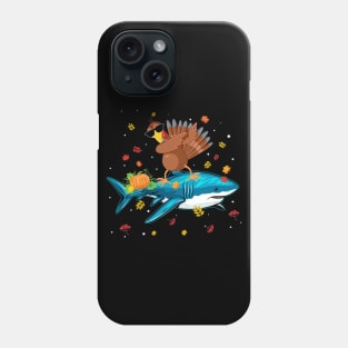 Dabbing Turkey Riding Shark Thanksgiving Christmas Gift Phone Case