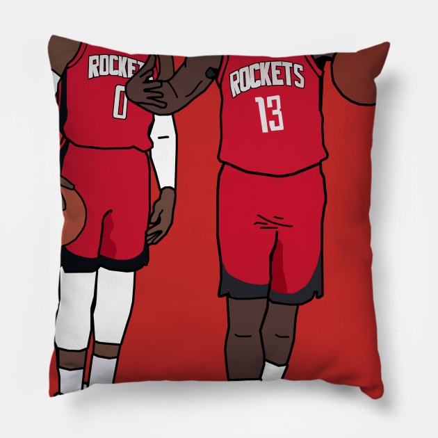 Russell Westbrook x James Harden Houston Rockets Tshirt Pillow by xavierjfong