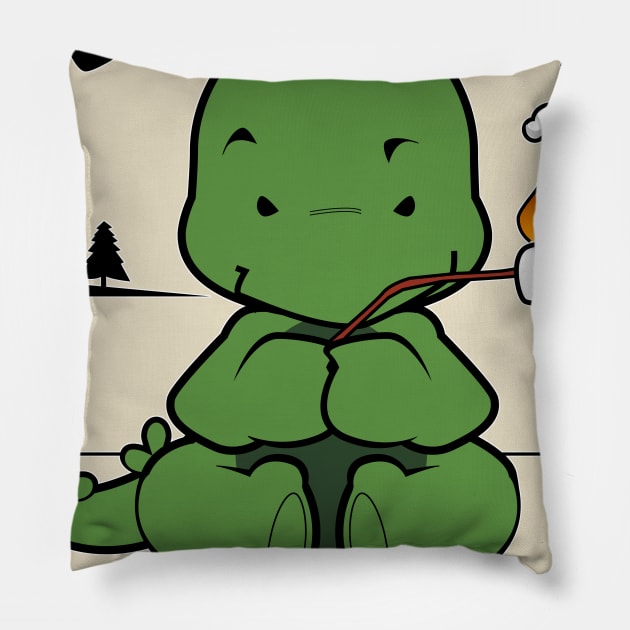 Camp Godzilla Pillow by Spikeani