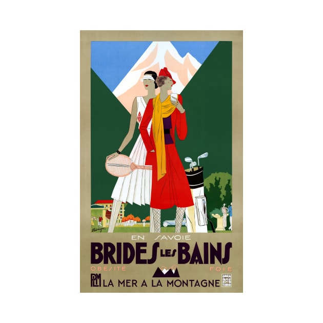 Vintage Travel Poster France Brides Les Bains by vintagetreasure