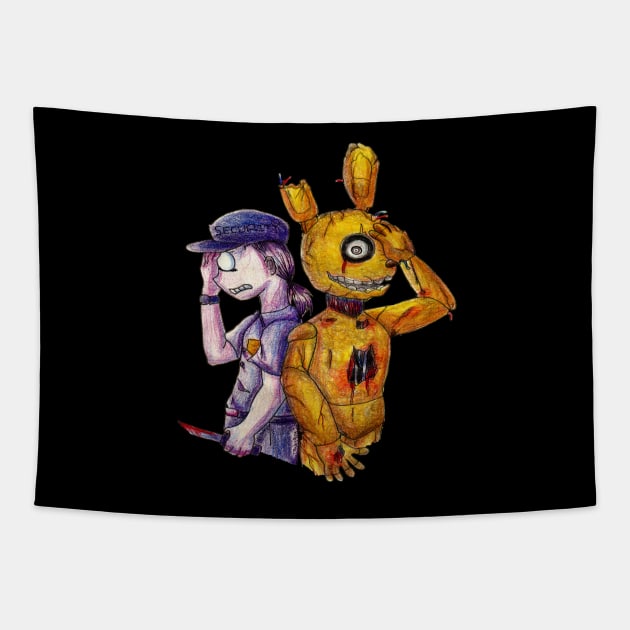 Springtrap and PurpleGuy Tapestry by ChibiTiki