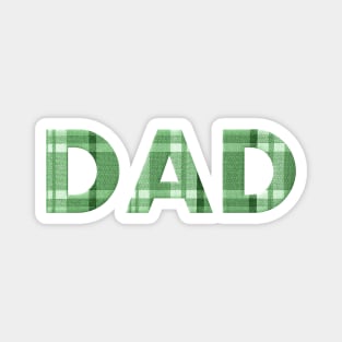 Green Plaid Dad Magnet