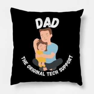 Tech-Savvy Dad: Guiding the Future Generation - Dark Colors - Girls Pillow