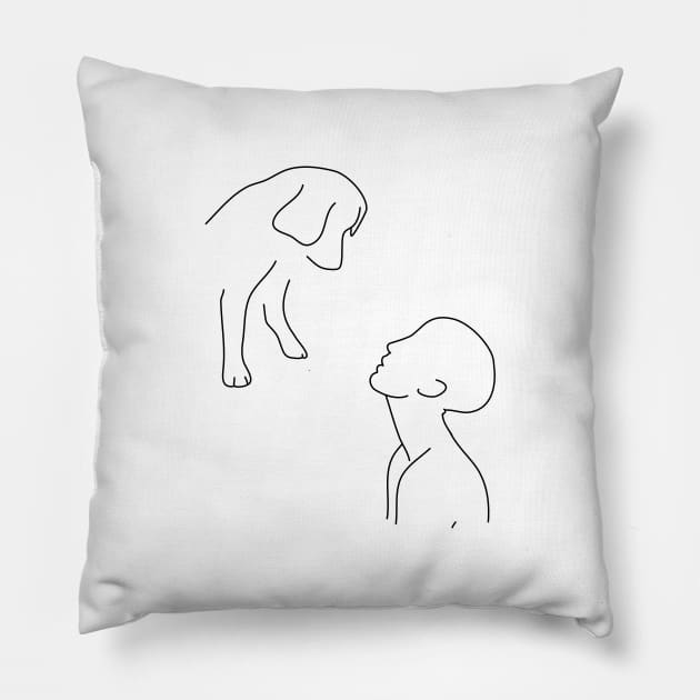 Dog Love Forever Cute Best Friend Pet Art Gift Dogs Paws Together Team Friendship Forever Pillow by Kibo2020