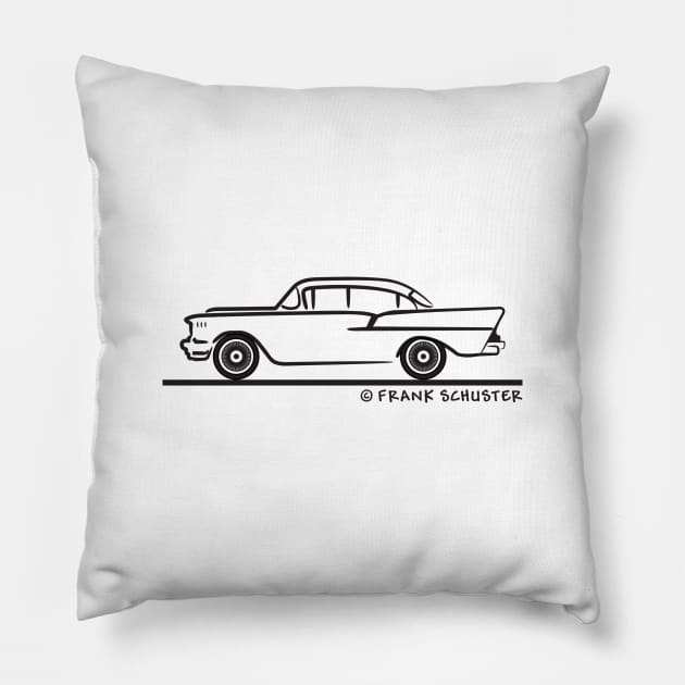 1957 Chevy Sedan 2-10 Four Door Pillow by PauHanaDesign